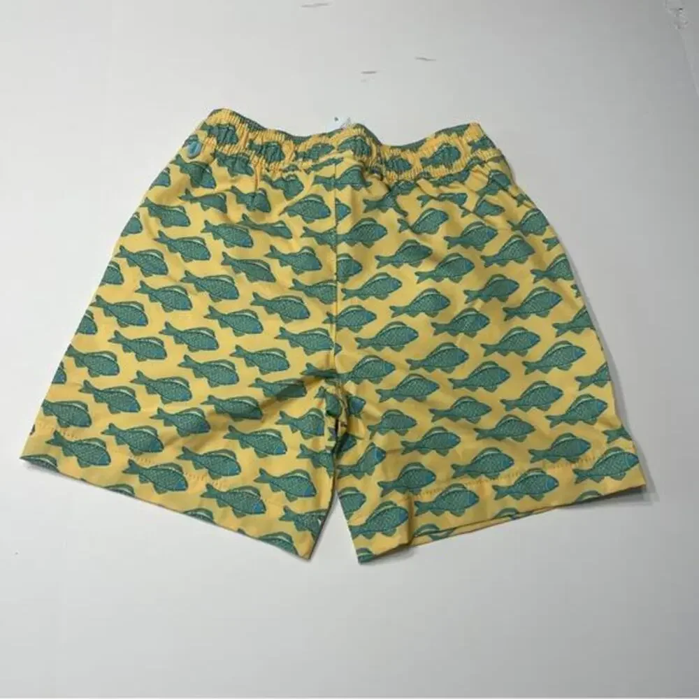 J‎ Crew Crew Cuts Boys Goldfish Swim Trunks Yellow Green